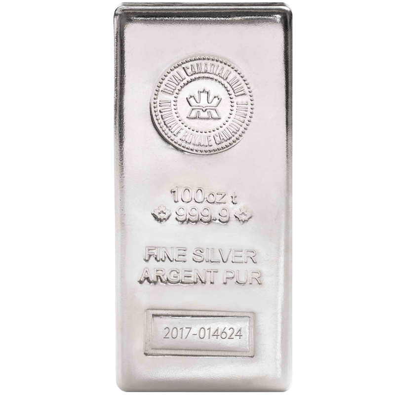 Image for 100 oz. Royal Canadian Mint Silver Bar from TD Precious Metals